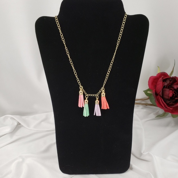 Handmade Colorful Fringe Necklace - Picture 4 of 4